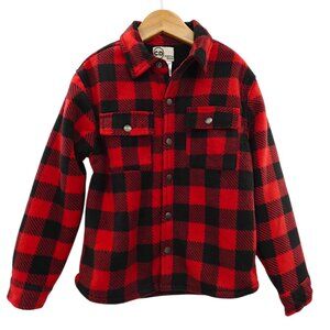 Copper Denim Kids Sherpa Lined Red Buffalo Plaid Shacket Cozy Cabincore Size 7